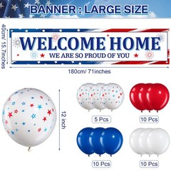 36 Pieces Welcome Home Banner Decoration Set, Large Fabric We Are So Proud of