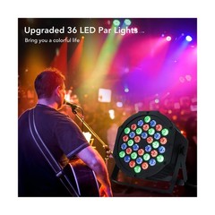 Dj Lights, 6 Pack 36 LED Par Lights Stage Lights with Sound Activated Remote …