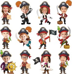 Pirate Treasure Theme Cutouts 60pcs Skull Hat Paper Decorations Bulletin Board