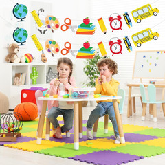 2 Pack Back to School Classroom Garland Banner – School Theme Hanging Decoration
