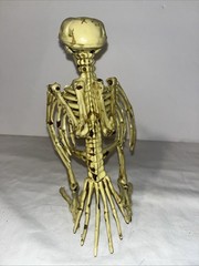 CROW SKELETON BIRD Poseable Halloween Prop Decoration 7.25″ Distressed FLAW