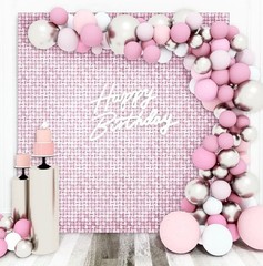 KATE 24PCS Pink Iridescent Wall Backdrop Panels 12″x12″ Square Sequins NIOB