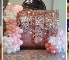30 Piece Rose Gold Shimmering Wall Backdrop For Birthday Decoration