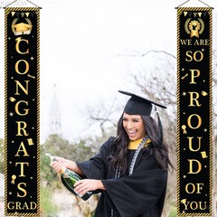 Congrats Grad Door Banner – Large 72×12 Inch, NO DIY | Congrats Grad Banner for