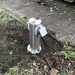 2 Way Stainless Steel Garden Socket Column For Outdoor Use Anthracite Round