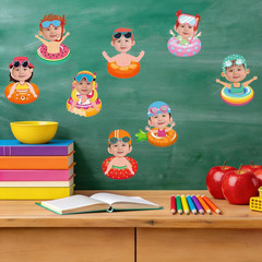 36 Pcs Summer Paper Cutouts Cardboard Cut Outs Swim Ring Cutouts with Photo Spac