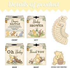 Winnie the Pooh Baby Shower Decorations with Raffle Box & 50 Cards – Joyful Fun!