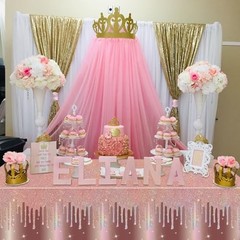 4 Pack Rose Gold Table Cloths, 51 x 86 inches Rose Gold Glitter Rosegold