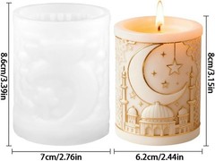 Eid Ramadan Star Moon Candle Molds For Candle Making Cylinder Umrah Mubarak Cand