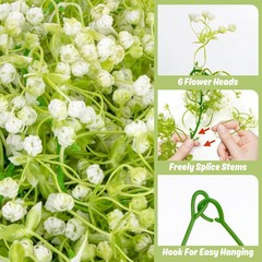 2PCS 5.8Ft Baby’s Breath Artificial Flowers – Fake Hanging Vine Garland, Faux