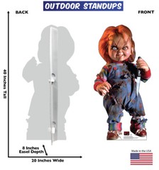 Chucky With Knife OUTDOOR Stand Up Lifesize Cardboard Cutout Doll Horror Movie