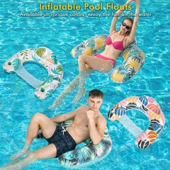 4 Pack Pool Floats Adult,Pool Floaties for Adults with Two Cup Holders Inflat…