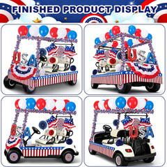 106 Pcs Golf Cart Decorations Kit, 4Th of July Patriotic Parade Car Decoration