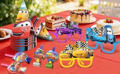 Cars Lightning Mcqueen Kid Party Decoration Supplies Hat Blow Out Eyeglasses Set
