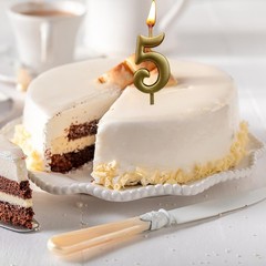 10-Pieces Numeral Birthday Candles, Gold