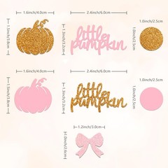 Little Pumpkin Confetti Bow Fall Theme Glitter Table Scatter Decoration 280 PCS