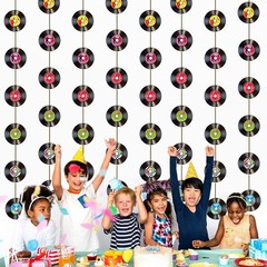 Cindeer 8 Pieces Rock and Roll Party Decorations Retro Record Party Garlands …