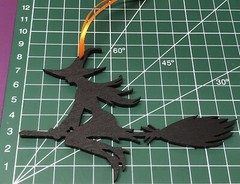 Halloween Hanging decoration Black Witch Laser Cut Painted Plywood. With Ribbon.