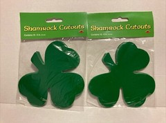 St Patrick’s Shamrock Cutouts 5” by Beistle Creation Printed 2 Sides 2001 New-2