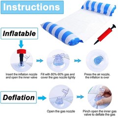 2 Pack Inflatable Pool Hammock Floats with Air Pump, Thick Water Pool Floats …