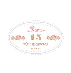 15 MIS QUINCE CROWN NAME PERSONALIZED PARTY BIRTHDAY STICKER DIFFERENT SIZES