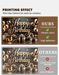 Stunning Black Gold Photography Background for Birthday Events 70.8 x 47.2 Inch