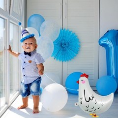 8 PCS Walking Chicken Balloons Aluminum Foil Pet Chicken Decorations for Baby Sh
