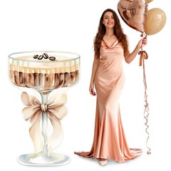 LawnIdyll 4ft Large Espresso Martini Bow Cardboard A Tini Bit Older Birthday