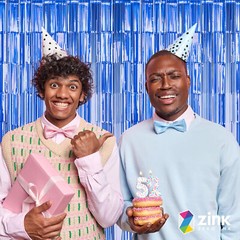 Zink Foil Curtain Backdrop (Blue), Tinsel Streamers for Photo Booths- 2 Pack