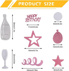 Pink Gold Silver Happy Birthday Confetti, 3000 Pieces Birthday Cake Metallic Foi