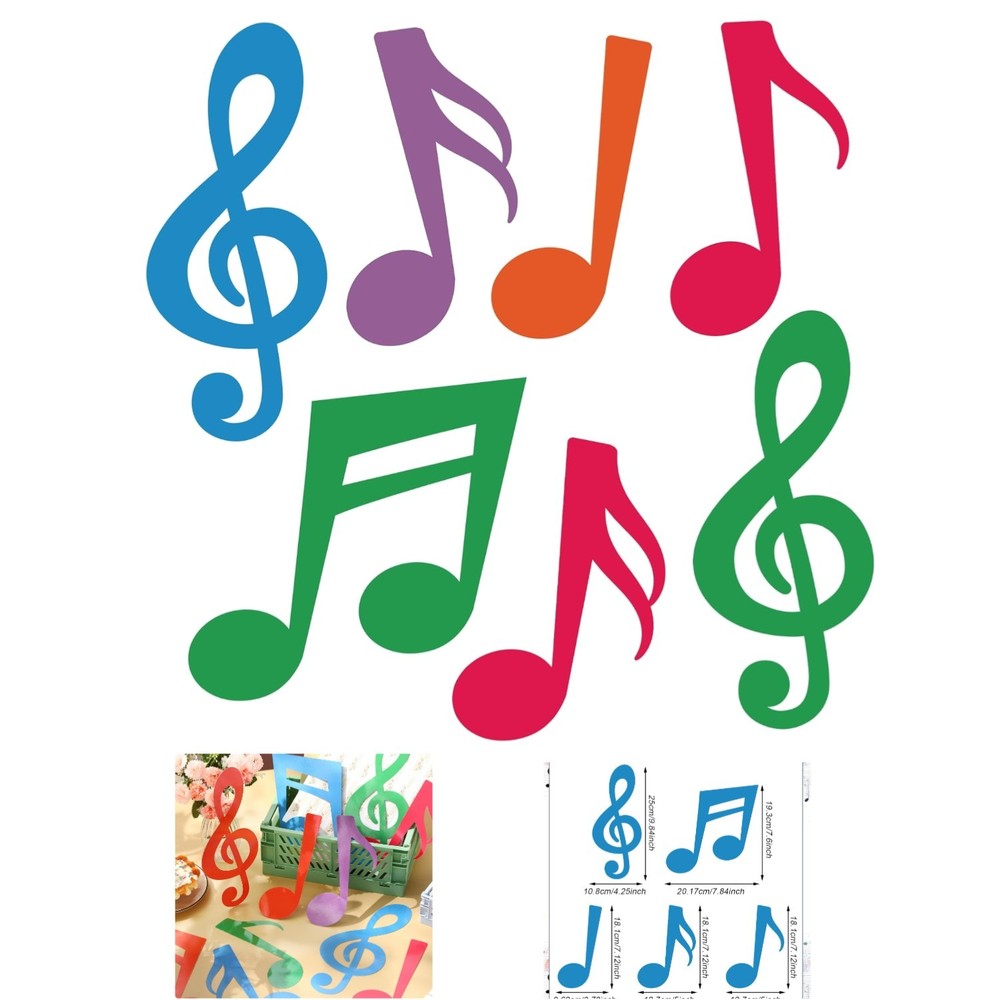 40 Pcs Multi-Color Music Notes Cutouts – Perfect Party Decor for All Occasions
