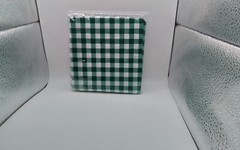 Green Gingham Plaid Party Tableware Set (Plates, Cups, Napkins, Utensils)