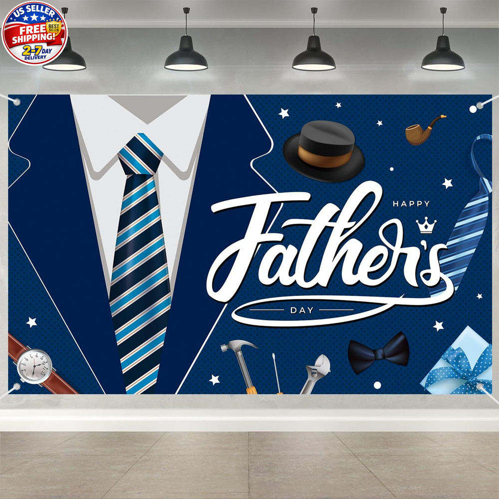 Happy Fathers Day Banner Decorations 70.9×45.3in Extra Large Size Father’s Da…
