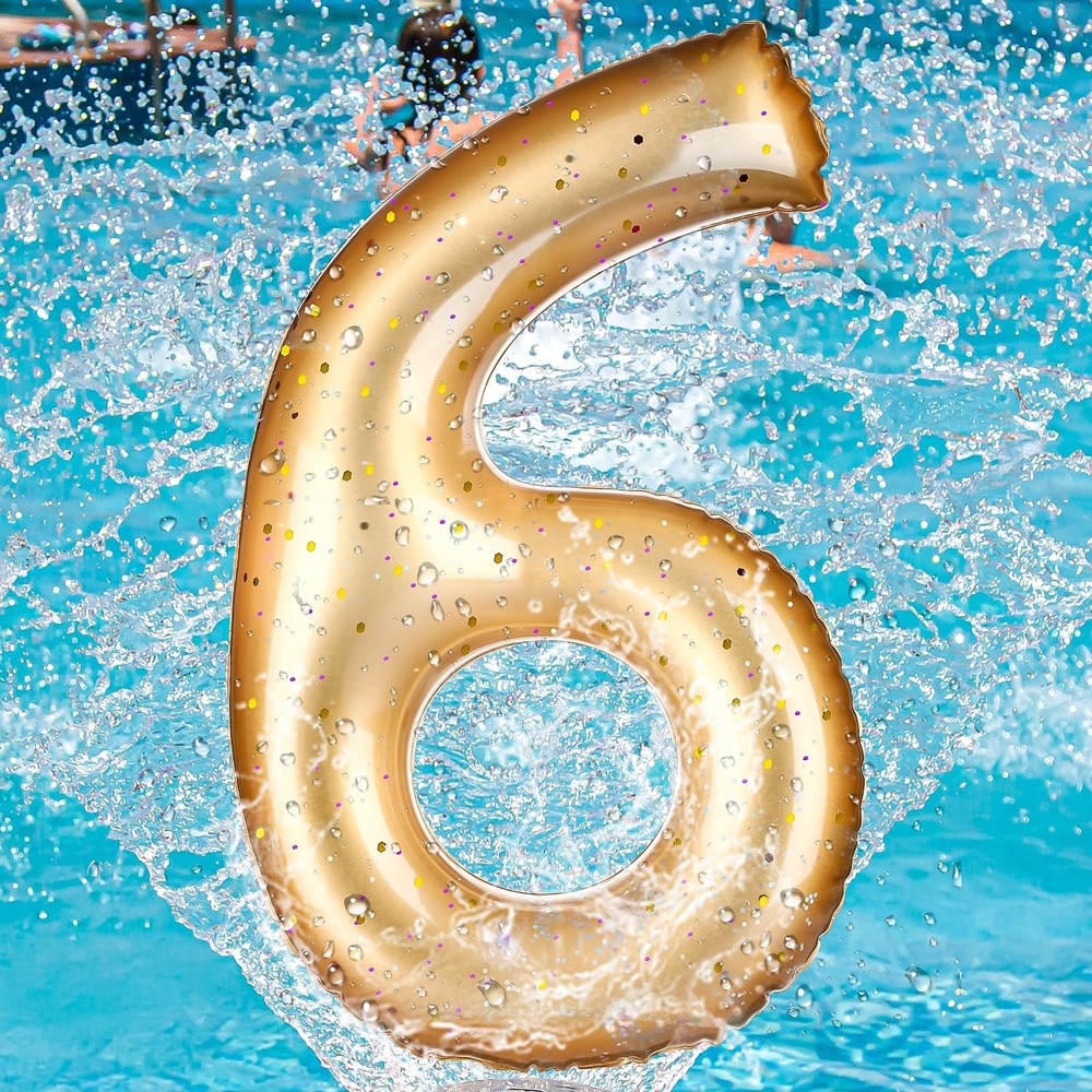 Pool Number 0-9 Floats 20» Inflatable Gold Pool Party Decoration Large Infla…