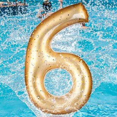 Pool Number 0-9 Floats 20» Inflatable Gold Pool Party Decoration Large Infla…