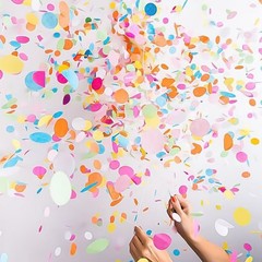 Rainbow Paper Confetti Balloons 25 Pcs, 12 Inch Thickened Clear Latex Balloons