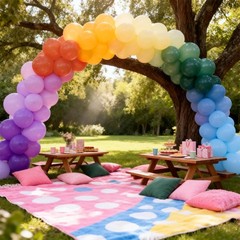 Boho Rainbow Balloon, Colorful Assorted Balloons Dusty Baby Orange Blue Dark …