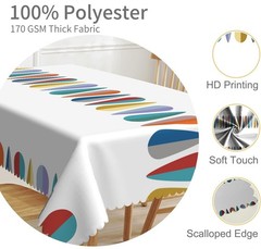 Rectangle Tablecloth 70×140 Mid Century Modern Abstract 1950s 1960s