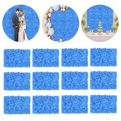 12PCS Artificial Hydrangea Wall Panels, Dark Blue, Handmade Silk Flowers 24x16in