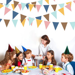 32Ft Boho Party Decorations Retro Colored Fabric Triangle Banner Flag Pennant Bu