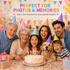 Pre-Assembled Pastel Party Hats for Adults: 24 Pack Cone Birthday Hats with Elas