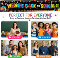 Large Welcome Back to School Banner 120X20 Inch Polyester Fabric, Back to School