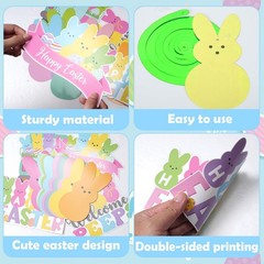 Easter Bunny Hanging Swirls Foil Ceiling Party Decorations Multi Color 36 PCS