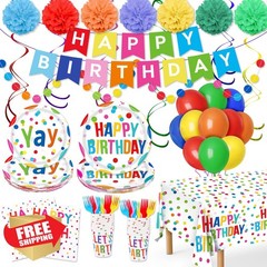 Miucat Rainbow Dots Party Set 156pc
