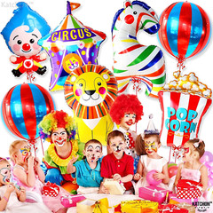 Circus Balloons for Carnival Theme Party Decorations, 7 Count, Perfect for