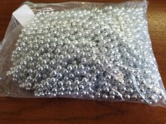 (25 BEADS) SILVER 33″ METALLIC FESTIVE PARTY BEADS NEW YEAR’S EVE/MARDI GRAS