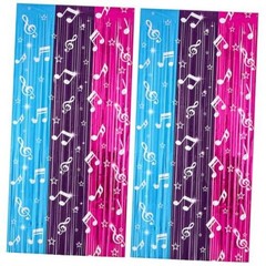 2 Pack Music Theme Fringe Curtain Backdrop 40 3.3ftx6.6ftx2pcs Blue&purple&pink