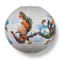 14″ Phoenix Chinese Wedding / New Year Paper Lantern