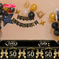 41Pcs 50th Birthday Decorations for Men Women, Black Gold 50 Year Old
