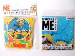 Despicable Me Minions Party Supplies-Hanging Banner & Plastic TableCover New